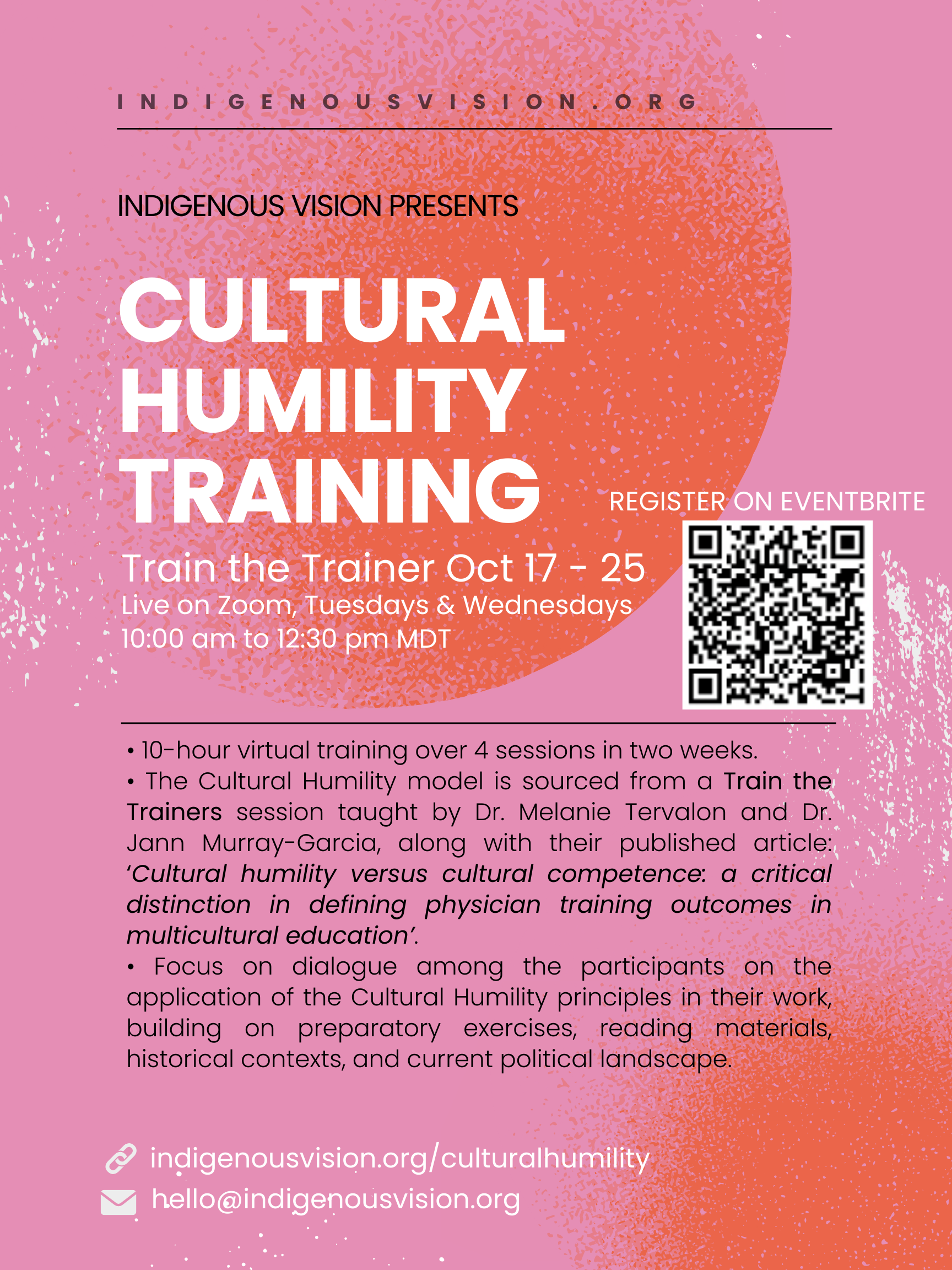 Cultural Humility Training With Indigenous Vision   501(c)(3) Nonprofit